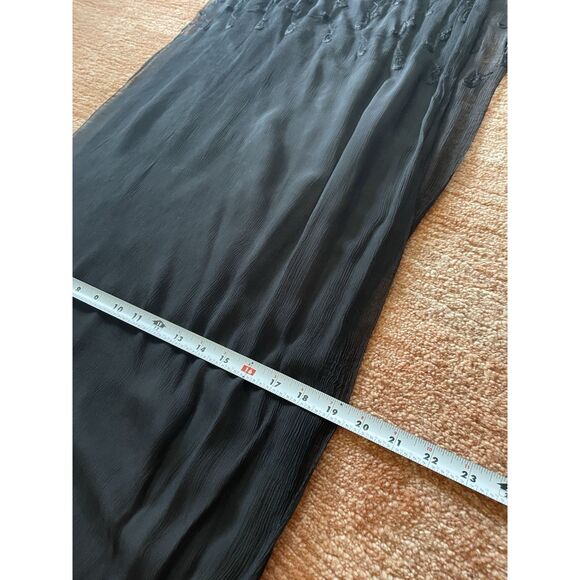 Black 100% Silk Beaded Embroidered Scarf Wrap Shawl Evening Made in India - Picture 4 of 6